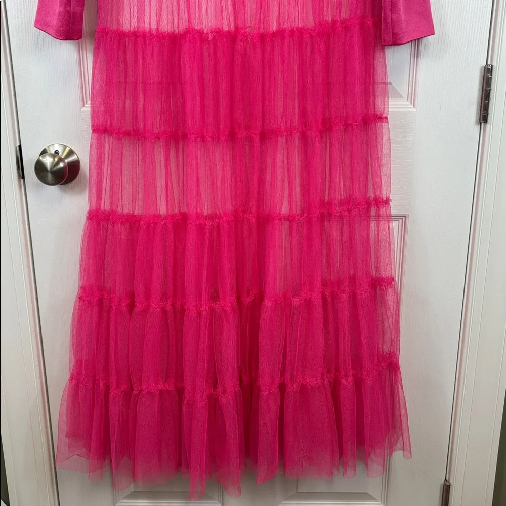 NWT Alice & Olivia Everly Tulle blazer candy pink sz sm - Picture 13 of 14